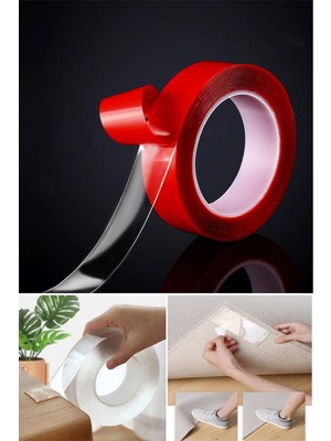 Technojet 3 Metre Çift Taraflı Nano Teknoloji Kalın ve Süper Güçlü Bant Duvar Çerçeve Taşıyıcı