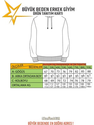 Starbattal Büyük Beden Basic Mevsimlik Fermuarlı Kapüşonlu Sweat 22751 Indıgo
