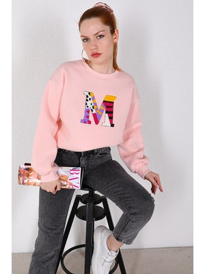 Cof Butik Polar Sweat Kapüşonsuz - Pembe