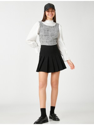 Koton Tüvit Detaylı Bluz Uzun Kollu Yakası Fırfırlı