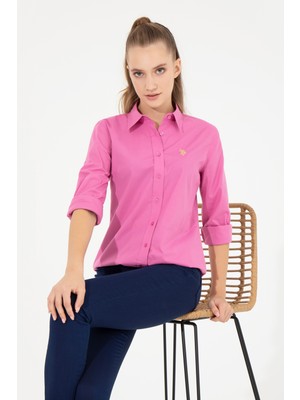 U.S. Polo Assn. Kadın Pembe Basic Gömlek 50256970-VR041
