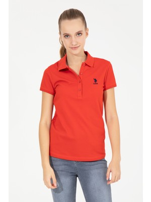 U.S. Polo Assn. Kadın Kırmızı Basic T-Shirt 50256287-VR030