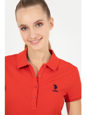 U.S. Polo Assn. Kadın Kırmızı Basic T-Shirt 50256287-VR030