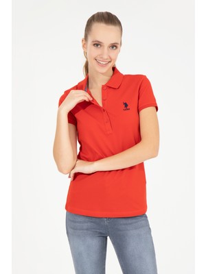 U.S. Polo Assn. Kadın Kırmızı Basic T-Shirt 50256287-VR030