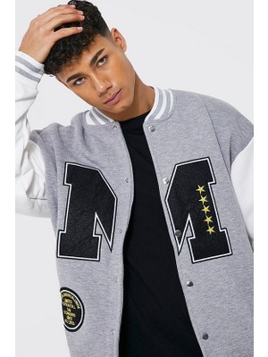 NewLaker Unisex Oversize Gri M Kolej Ceket Şık Tasarım ve Rahat Kullanım Özellikleriyle