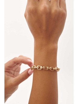 By Golden House Köşeli Oval Doç Bileklik