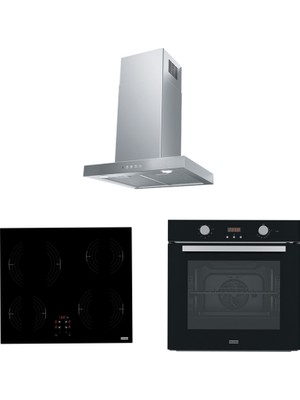 Franke Fdf Eg6 60 Xs Davlumbaz Frsm 604 C T Bk Elektikli Ocak Fsl 86 H Bk Fırın Siyah-Inox Ankastre Set​