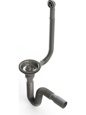 Büyük Kafa Evye Sifonu - Yuvarlak Taşmalı