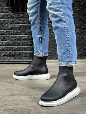 K&A Knack Yüksek Taban Ayakkabı 111 Siyah (Beyaz Taban)