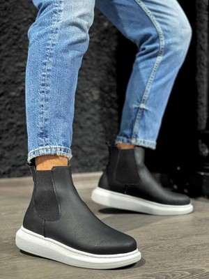 K&A Knack Yüksek Taban Ayakkabı 111 Siyah (Beyaz Taban)