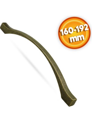 Badem10 Kartaca Çekmece Mutfak Dolap Kapak Kulpu Kulbu 160-192 mm Antik Sarı Metal Kulp