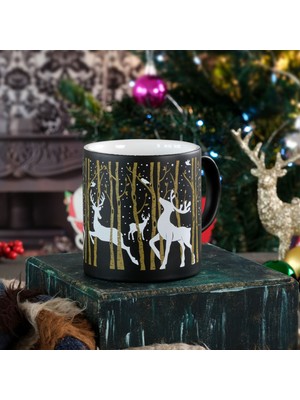 Myros Yılbaşı Temalı Seramik Geyikli Kupa