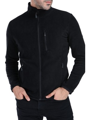 Trender 6019 Tam Fermuar Polar Erkek Sweat Siyah