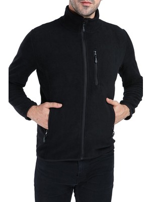 Trender 6019 Tam Fermuar Polar Erkek Sweat Siyah