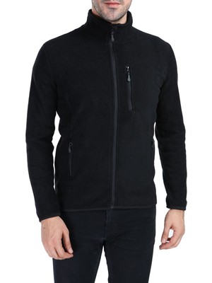 Trender 6019 Tam Fermuar Polar Erkek Sweat Siyah