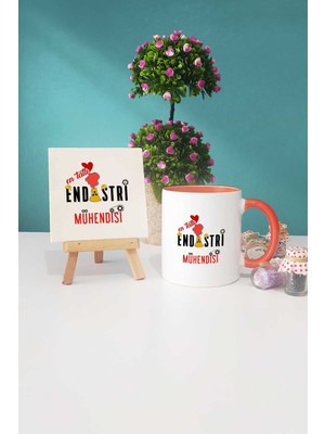 Hedizu En Tatlı Endüstri Mühendisi Hediye Turuncu Kupa Bardak Dekoratif Taş