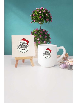 Hedizu Merry Christmas Yılbaşı Hediyesi Oval Kupa Bardak Dekoratif Taş