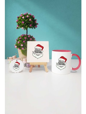 Hedizu Merry Christmas Yılbaşı Hediyesi Kırmızı Kupa Bardak Dekoratif Taş Anahtarlık