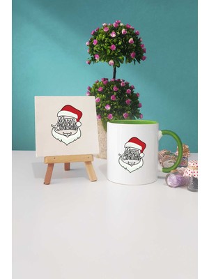 Hedizu Merry Christmas Yılbaşı Hediyesi Yeşil Kupa Bardak Dekoratif Taş