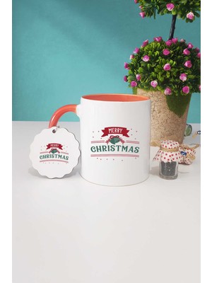 Hedizu Merry Christmas Yılbaşı Hediyesi Turuncu Kupa Bardak Anahtarlık
