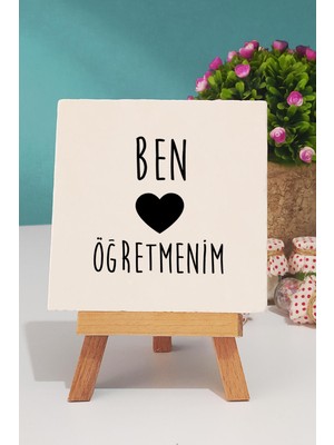 Hedizu Ben Kalp Öğretmenim Öğretmenler Günü Hediyesi Dekoratif Taş Baskı