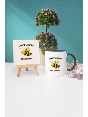 Hedizu Dont Worry Be Happy Siyah Kupa Bardak Dekoratif Taş