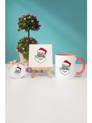 Hedizu Merry Christmas Yılbaşı Hediyesi Turuncu Kupa Bardak Dekoratif Taş Anahtarlık
