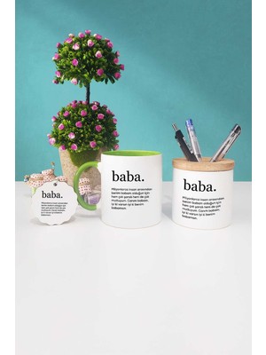 Hedizu Babaya Hediye Baba Yeşil Kupa Bardak Kalemlik Anahtarlık