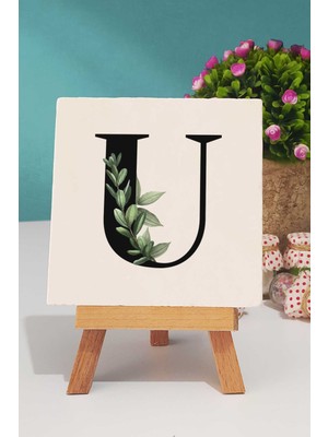 Hedizu Botanik U Harfli Dekoratif Taş Baskı