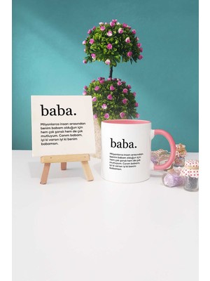 Hedizu Babaya Hediye Baba Pembe Kupa Bardak Dekoratif Taş