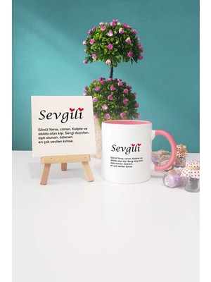 Hedizu Sevgililer Günü Hediyesi Sevgili Pembe Kupa Bardak Dekoratif Taş