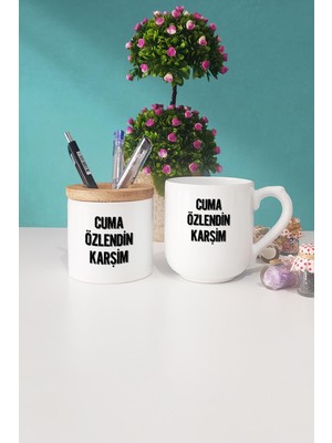 Hedizu Cuma Özlendin Karşim Oval Kupa Bardak Kalemlik