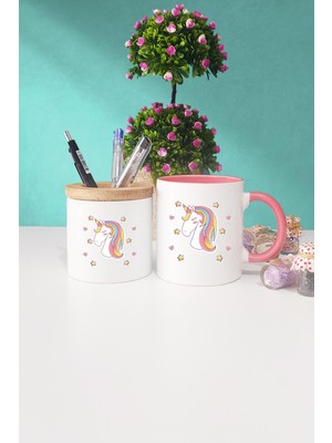 Hedizu Unicorn Pembe Kupa Bardak Kalemlik