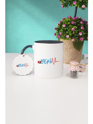 Hedizu Doktora Hediye Hekim Siyah Kupa Bardak Anahtarlık
