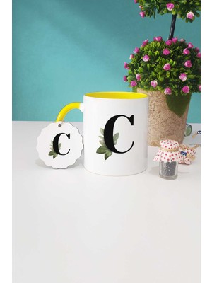 Hedizu Botanik C Harfli Sarı Kupa Bardak Anahtarlık