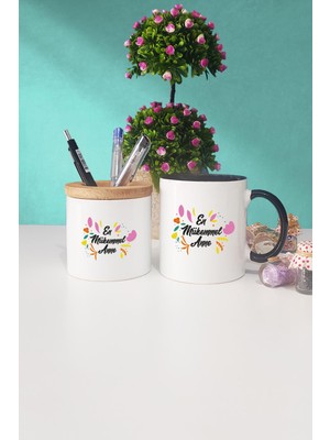 Hedizu En Mükemmel Anne Siyah Kupa Bardak Kalemlik