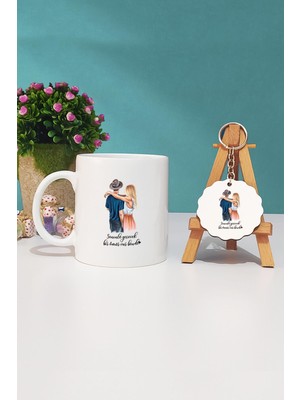 Hedizu Sevgiliye Hediye Kupa Bardak ve Anahtarlık