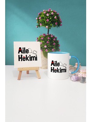 Hedizu Aile Hekimi Doktora Hediye Mavi Kupa Bardak Dekoratif Taş