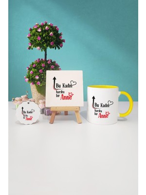 Hedizu Harika Bir Anne Sarı Kupa Bardak Dekoratif Taş Anahtarlık