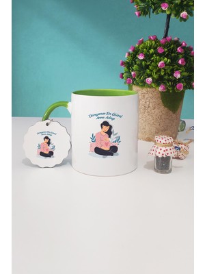 Hedizu Hamile Anne Adayı Yeşil Kupa Bardak Anahtarlık