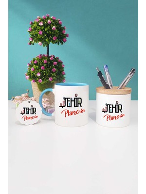 Hedizu Şehir Plancısı Hediye Mavi Kupa Bardak Kalemlik Anahtarlık