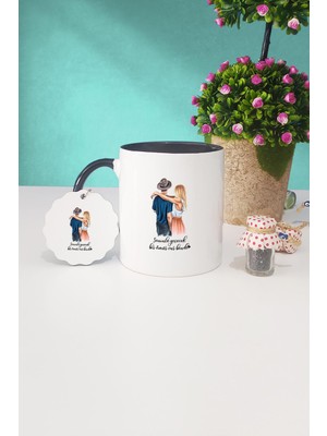 Hedizu Sevgiliye Hediye Siyah Kupa Bardak Anahtarlık