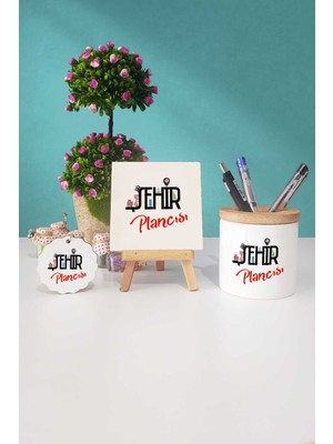 Hedizu Şehir Plancısı Hediye Dekoratif Taş Anahtarlık Kalemlik