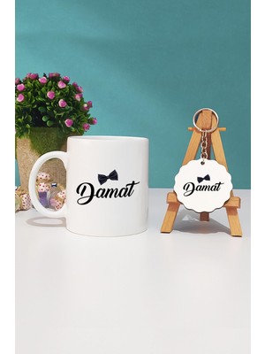 Hedizu Damat Hediye Kupa Bardak ve Anahtarlık