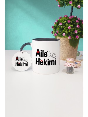 Hedizu Aile Hekimi Doktora Hediye Siyah Kupa Bardak Anahtarlık