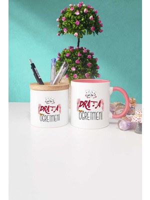 Hedizu Drama Öğretmeni Pembe Kupa Bardak Kalemlik