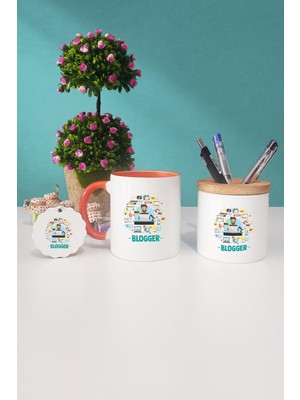 Hedizu Blogger Turuncu Kupa Bardak Kalemlik Anahtarlık