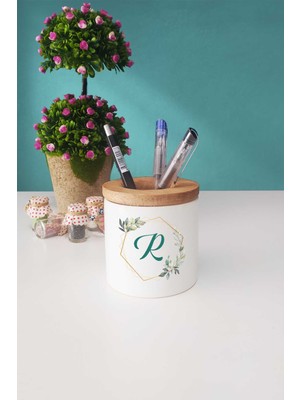 Hedizu Çiçekli R Harfli Kalemlik