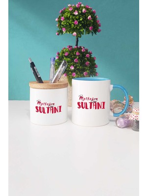 Hedizu Anneler Günü Hediyesi Mutfağın Sultanı Mavi Kupa Bardak Kalemlik