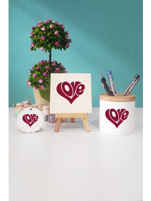 Hedizu Love Kalp Sevgiliye Hediye Dekoratif Taş Anahtarlık Kalemlik